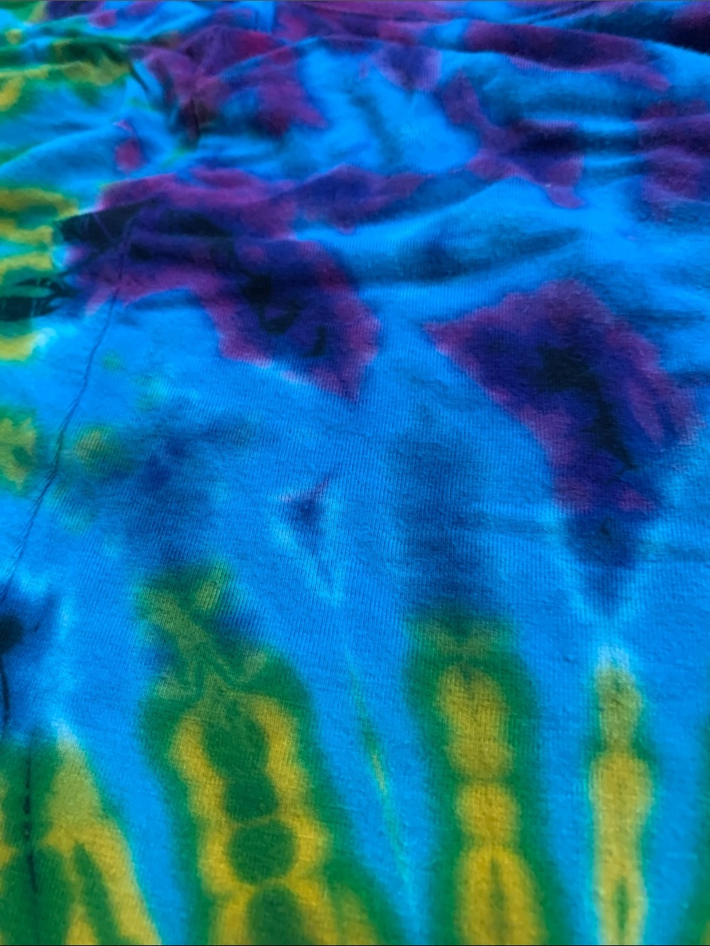 Tie-Dye Long Sleeve Tunic Top Dress- Blue Multicolor Women’s Large or XL - Picture 6 of 15